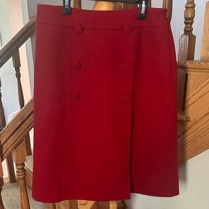 Talbots Elegant Red Double-Breasted Skirt